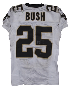 2006 Reggie Bush Game Used & Signed New Orleans Saints Road Jersey Photo Matched To 9/17/2006 (Beckett)